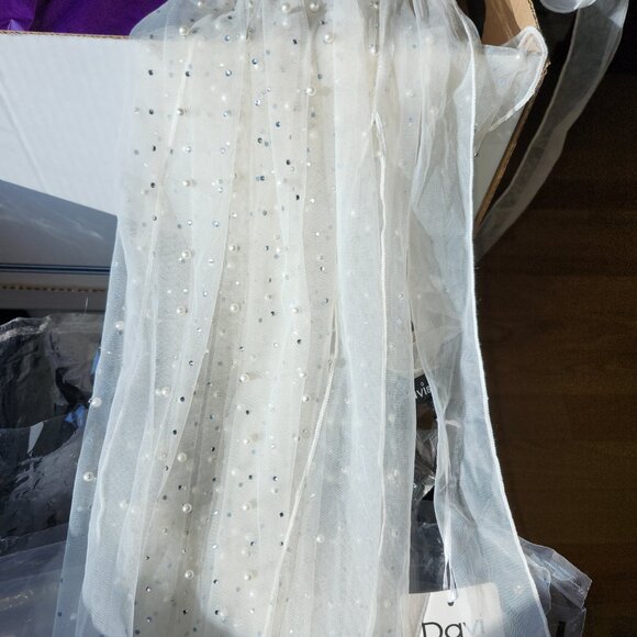 Davi & Dani Boho Sheer Pearl & rhinestone Longline Kimono Duster Cover Up 2X - Picture 9 of 15